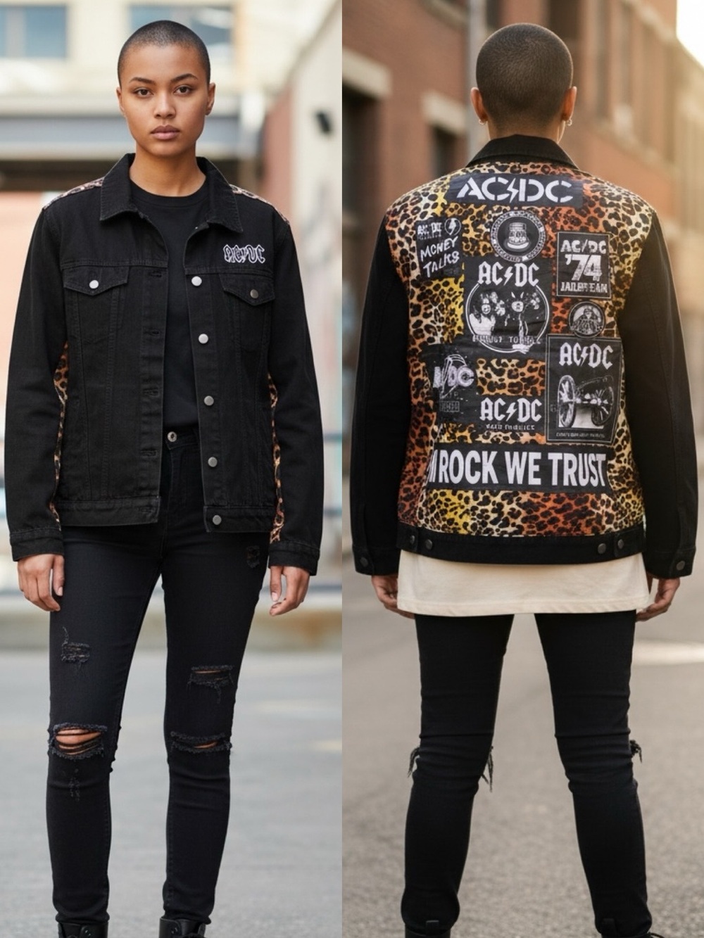 AC/DC Leopard Denim Jacket